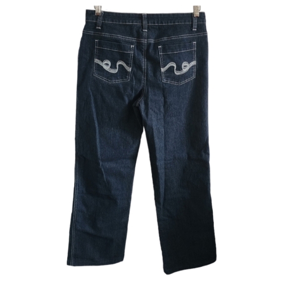 Blue stop, mid-rise blue straight legs jeans, size 8 - Picture 3 of 7